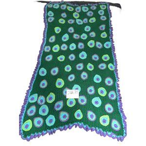 Original Design Handmade Crochet Afghan Blanket Throw Peacock Themed READ